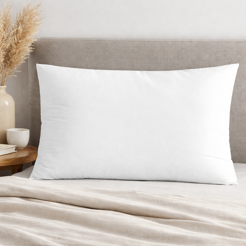 وسادة قطن من طبقتين 2 HRU، ابيض - 50x75 سم