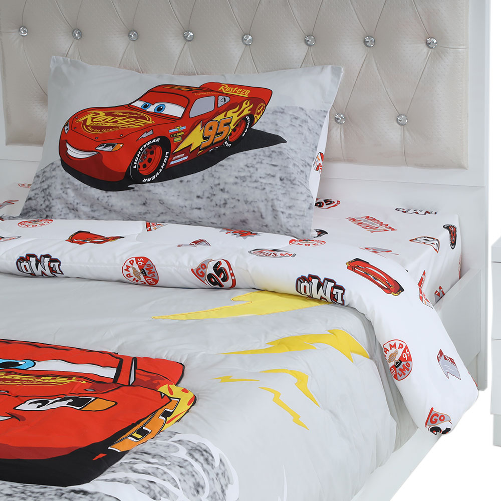 Disney Cars Lightning McQueen 3-Piece Comforter Set, Multicolour