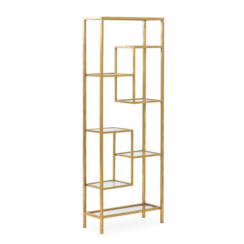 Bolton Shelf, Antique Gold & Clear