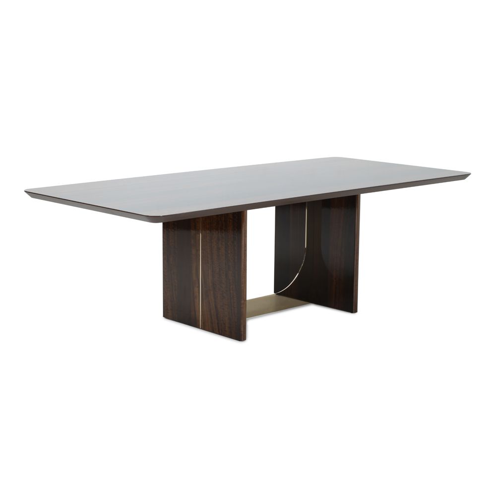 Lawrence 8-Seater Dining Table, Brown & Black - 240x75 cm