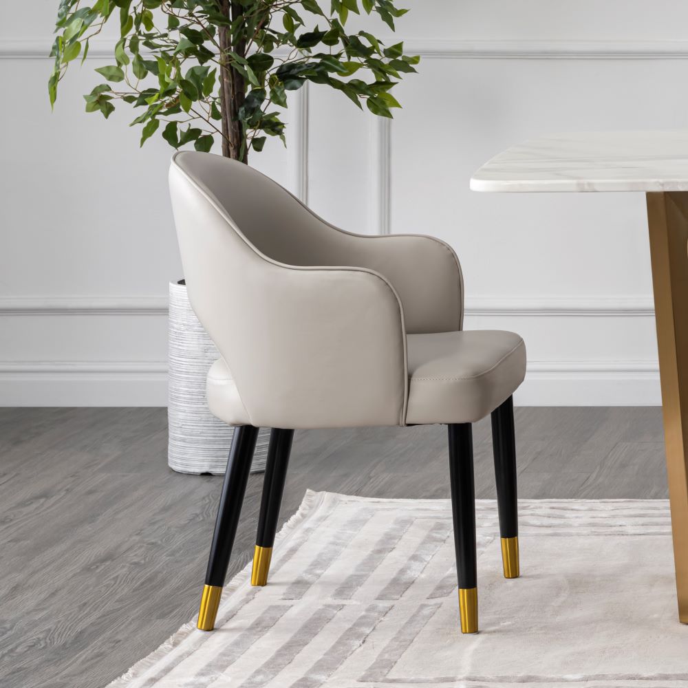 Toledo Dining Chair, White & Gold