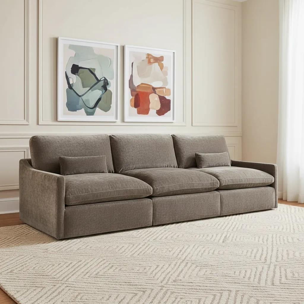 Melanie 3-Seater Sofa Set, Brown